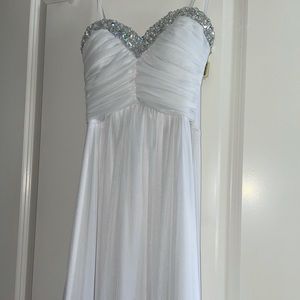 Strapless white long dress